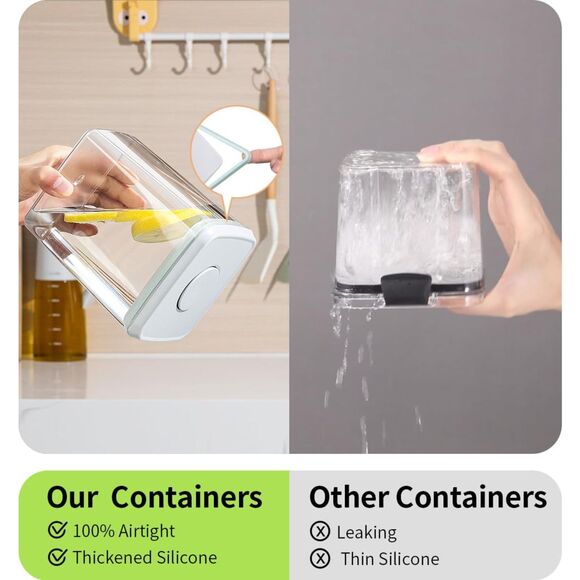 Food Storage Containers with Lids 2.9Qt 2Pcs Airtight Pop Food Storage Container - Picture 3 of 6